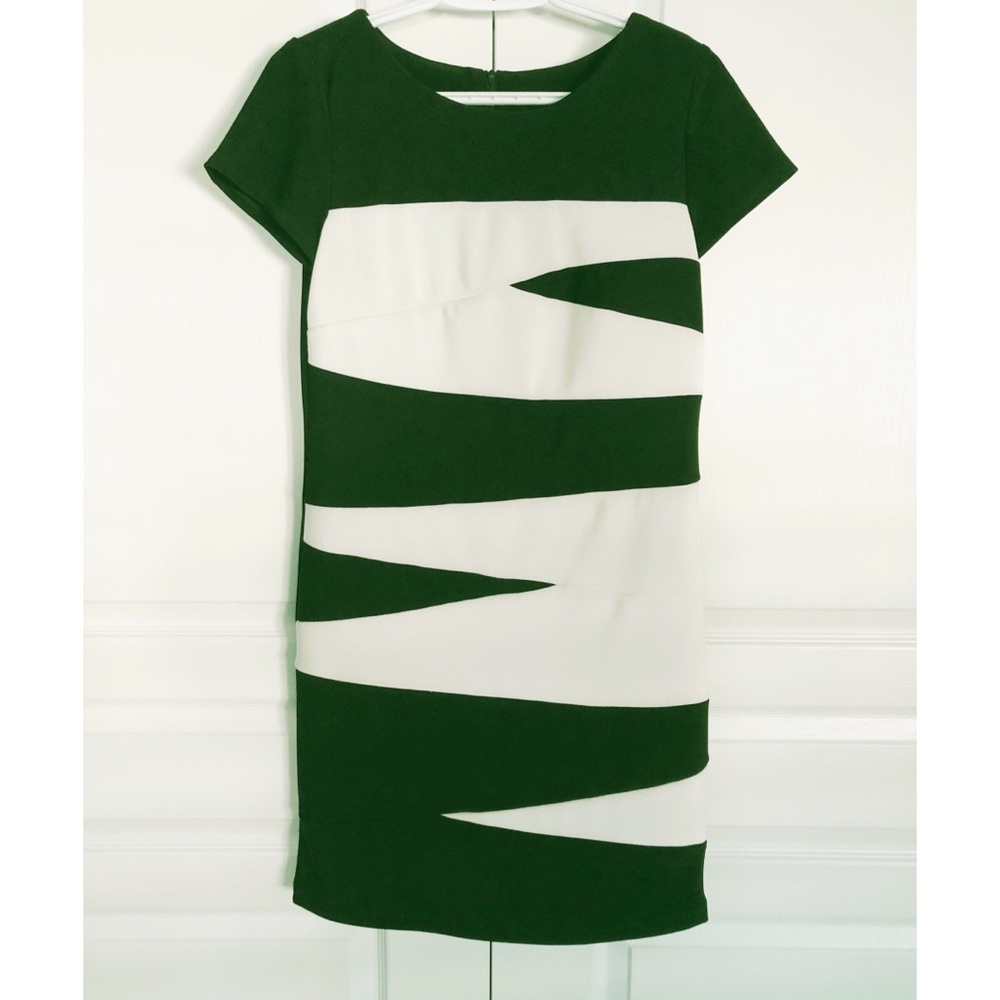 Black and white sheath dress